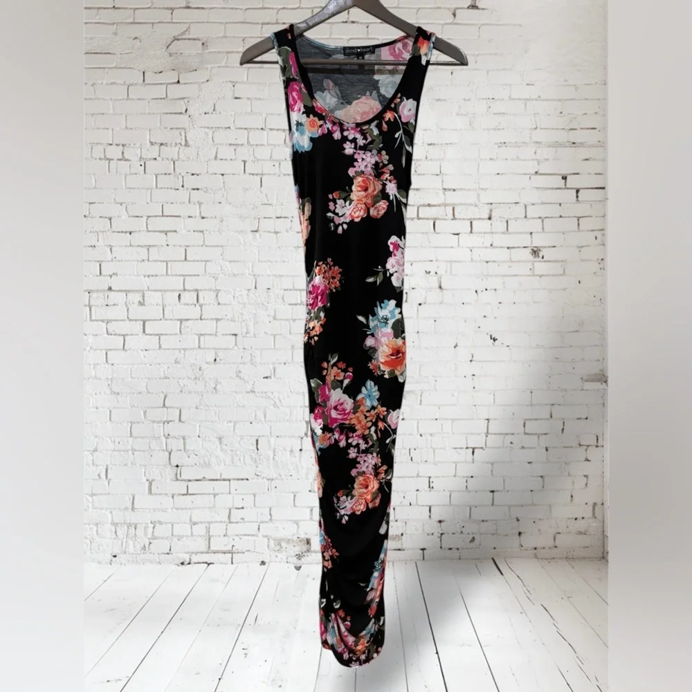 Fitted long floral dress - Picture 1 of 2